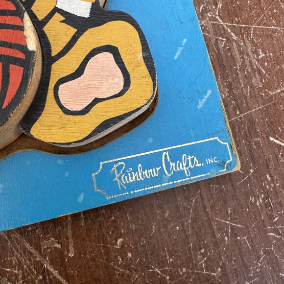 Rainbow Crafts 1950s Wood Resin Children's Puzzles Clock Clown Dog Cat READ‎ - Picture 5 of 9